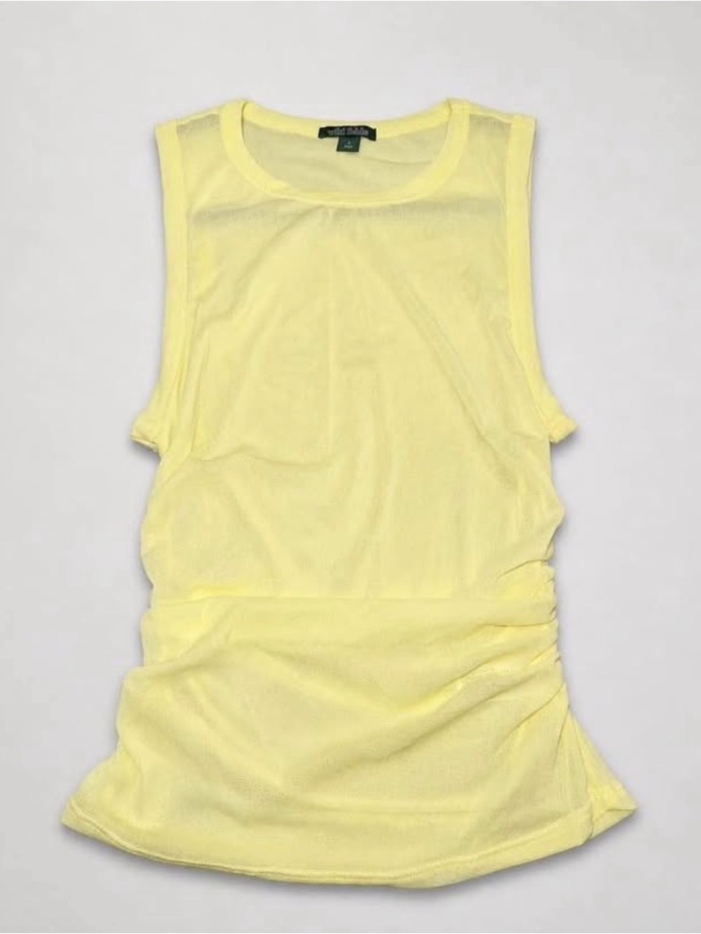Wild Fable Yellow Ruched Sleeveless Top Size M